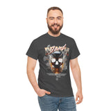 Death Silence Skull Fire Graphic Unisex Heavy Cotton Tee Gothic Horror Streetwear Bold Vintage Dark Flame Skull T Shirt