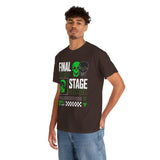Final Stage Unisex Heavy Cotton Tee Graphic Black T Shirt Skull Neon Green Streetwear Futuristic Cyberpunk Bold Artistic Fashion Outfit