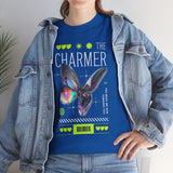 The Charmer Unisex Heavy Cotton Tee Futuristic Butterfly Graphic Streetwear Neon Cyber Aesthetic Artistic Fashion Statement T Shirt