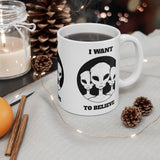 Unisex I Want To Believe Alien Ceramic Coffee Mug UFO Graphic Cup Extraterrestrial Space Themed Sci Fi Conspiracy Inspired Paranormal Gift Drinkware