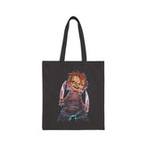 Chucky Horror Tote Bag Killer Doll Graphic Reusable Shopping Bag Creepy Movie Art Halloween Horror Streetwear Accessory Spooky Aesthetic Gift For Horror Fans Festivals And Everyday Use