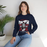 Faith Over Fear Jesus Crown Of Thorns Unisex Heavy Blend Crewneck Sweatshirt Christian Graphic Bold Religious Streetwear Motivational Bible Verse Pullover