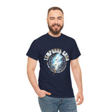 Temporal Echo Lightning Globe Graphic Unisex Heavy Cotton Tee Bold Streetwear Past Present Future Inspired T-Shirt