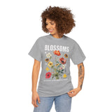 Blossoms Floral Graphic Unisex Heavy Cotton Tee Comfortable Streetwear Timeless Charm Motivational Nature Inspired T Shirt Perfect Gift for Garden Lovers Friends Birthdays Casual Everyday Wear