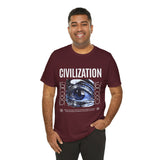 Civilization Eye Of Memory Graphic Unisex Jersey Short Sleeve Tee Futuristic Visionary Streetwear Bold Abstract Blue Eye T Shirt