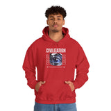 Civilization Eye Of Memory Graphic Unisex Heavy Blend Hooded Sweatshirt Futuristic Visionary Streetwear Abstract Blue Eye Gothic Hoodie