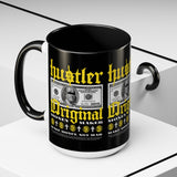 Hustler Original Money Maker Accent Coffee Mug 11oz 15oz Streetwear Bold Dollar Bill Graphic Motivational Entrepreneur Ceramic Cup