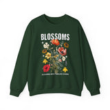 Blossoms Floral Crewneck Sweatshirt Comfortable Unisex Pullover Timeless Charm Streetwear Nature Inspired Empowerment Design Perfect Gift for Garden Lovers Friends Birthdays Cozy Days Casual Wear