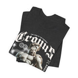 Cronus The Dark Sovereign Unisex Jersey Short Sleeve Tee Greek Mythology Statue Graphic Streetwear Gothic Bold Artistic Fashion T Shirt