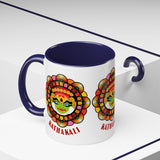 Kathakali Accent Coffee Mug 11oz 15oz Kerala India Classical Dance Art Face Ceramic Cup Cultural Heritage South Indian Folk Design Traditional Festival Gift