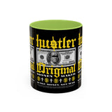 Hustler Original Money Maker Accent Coffee Mug 11oz 15oz Streetwear Bold Dollar Bill Graphic Motivational Entrepreneur Ceramic Cup