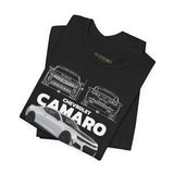 Camaro American Muscle Power Coupe Illustration Unisex Heavy Cotton Tee Premium Streetwear Graphic for Gearheads and Car Enthusiasts