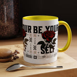 Be Your Self Rose Coffee Mug Bold Floral Motivational Design Ceramic Accent Mug Perfect for Morning Coffee Tea Hot Drinks Self Love Empowerment Gift for Friends Birthdays Cozy Moments