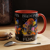 Blooms Person Accent Coffee Mug 11oz 15oz Abstract Floral Head Artistic Colorful Modern Creative Design Black White Ceramic Tea Cup Streetwear Inspired Artistic Fashion Drinkware