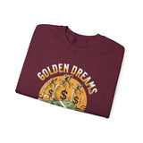Golden Dreams Silver Reality Money Graphic Unisex Heavy Blend Crewneck Sweatshirt Hustler Motivational Dollar Cash Streetwear