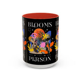 Blooms Person Accent Coffee Mug 11oz 15oz Abstract Floral Head Artistic Colorful Modern Creative Design Black White Ceramic Tea Cup Streetwear Inspired Artistic Fashion Drinkware