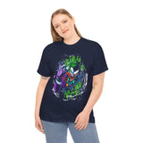 Vibrant Comic-Symbiotic Madness Unisex Heavy Cotton Tee Bold Gothic Streetwear Dark Psychological Art Design Intense Graphic Statement Shirt for Visionaries and Creators