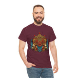 Unisex Balinese Barong Mask Graphic T Shirt Mythical Cultural Warrior Spirit Inspired Tee Tribal Festival Art Streetwear Heavy Cotton Top