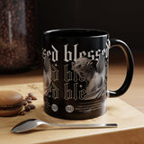 Blessed Angel Statue Graphic Accent Coffee Mug 11oz 15oz Gothic Streetwear Aesthetic Spiritual Artistic Ceramic Drinkware