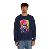 Calavera Punk Skull Unisex Heavy Blend Sweatshirt Neon Gothic Streetwear Pullover Vibrant Rock Rebel Design For Punk Concerts Halloween Parties Tattoo Culture And Alternative Fashion Lovers