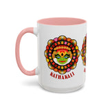 Kathakali Accent Coffee Mug 11oz 15oz Kerala India Classical Dance Art Face Ceramic Cup Cultural Heritage South Indian Folk Design Traditional Festival Gift