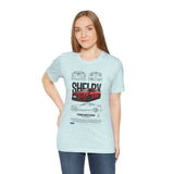 Red High Performance Muscle Coupe Blueprint Unisex Heavy Cotton Tee Retro Car Art Streetwear Gift for Gearheads Daily Wear Car Lovers Apparel