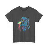 Galactic Dream Astronaut Neon Art Unisex Heavy Cotton Tee Bold Cosmic Streetwear Graphic T Shirt Vibrant Space Design Comfortable Classic Fit Everyday Wear Perfect Gift for Sci Fi Lovers and Creative Minds