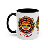 Kathakali Accent Coffee Mug 11oz 15oz Kerala India Classical Dance Art Face Ceramic Cup Cultural Heritage South Indian Folk Design Traditional Festival Gift