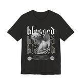 Blessed Angel Statue Graphic Unisex Jersey Short Sleeve Tee Gothic Streetwear Aesthetic Spiritual Bold Artistic Fashion T Shirt