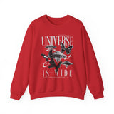 Universe Is Wide Unisex Heavy Blend Crewneck Sweatshirt Cosmic Galaxy Butterfly Space Aesthetic Graphic Pullover