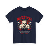 Monsters Skull Guardians Gothic Horror Unisex Heavy Cotton Tee Dark Graphic Halloween Streetwear Bold Vintage Skull T Shirt