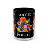 Blooms Person Accent Coffee Mug 11oz 15oz Abstract Floral Head Artistic Colorful Modern Creative Design Black White Ceramic Tea Cup Streetwear Inspired Artistic Fashion Drinkware