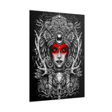 Mystic Warrior Goddess Poster Museum-Quality Wall Art Print Sacred Feminine Energy Gothic Tribal Line Design Perfect for Home Decor Studios Meditation Corners and Art Lovers