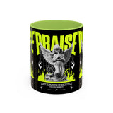 Praise Angel Statue Graphic Ceramic Mug Gothic Spiritual Coffee Tea Cup Bold Streetwear Design