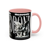 Heavenly Bond Accent Coffee Mug 11oz 15oz Angel And Lion Statue Spiritual Artistic Graphic Ceramic Cup Bold Motivational Streetwear Inspired Fashion Drinkware
