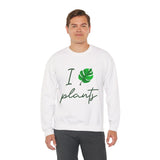 I Love Plants Crewneck Sweatshirt Unisex Heavy Blend Botanical Leaf Eco Friendly Gardening Nature Lover Sustainable Green Living Gift Pullover