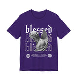 Blessed Angel Statue Graphic Unisex Jersey Short Sleeve Tee Gothic Streetwear Aesthetic Spiritual Bold Artistic Fashion T Shirt