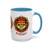 Kathakali Accent Coffee Mug 11oz 15oz Kerala India Classical Dance Art Face Ceramic Cup Cultural Heritage South Indian Folk Design Traditional Festival Gift