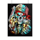 Skeleton Hustler Premium Poster Bold Street Art Wall Decor for Fearless Dreamers, Hustlers, and Visionaries