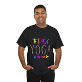 Unisex Yoga Graphic T Shirt Colorful Pose Typography Tee Spiritual Mindfulness Meditation Fitness Lifestyle Heavy Cotton Top for Men and Women