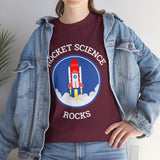 Rocket Science Rocks Unisex Heavy Cotton Tee Space Exploration T Shirt Astronomy STEM Education Science Lover Gift Astronaut Geek Nerd Graphic Top