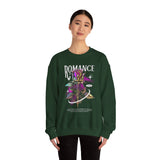 Romance Rose Unisex Heavy Blend Crewneck Sweatshirt Graphic Pullover Black Gothic Aesthetic Love Inspired Streetwear Fashion Artistic Outfit