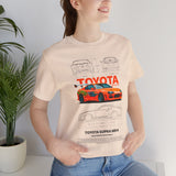 Legendary Orange Street Racer Blueprint Tee Unisex Heavy Cotton Retro Tuner Car Art Graphic Shirt for Enthusiasts