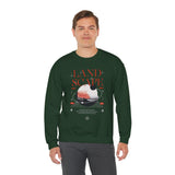 Landscape Unisex Heavy Blend Crewneck Sweatshirt Graphic Pullover Black Nature Inspired Abstract Mountain Outdoor Adventure Modern Streetwear Artistic Creative Fashion Outfit