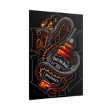 Inferno Spirit Fiery Dragon Whiskey Bottle Matte Vertical Poster Bold Bar Wall Art Gothic Biker Decor Streetwear Aesthetic Tattoo Flame Design Symbol of Rebellion Passion and Energy