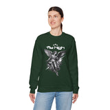 Fly High Angel Design Unisex Heavy Blend Crewneck Sweatshirt Guardian Spirit Angel Wings Spiritual Streetwear Pullover