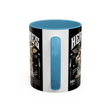 Hermes Accent Coffee Mug 11oz 15oz Black Ceramic Mythology Cup with Greek God Winged Statue Design for History Lovers and Art Enthusiasts