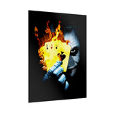 The Burning Aces Glossy Poster Fiery Gothic Wall Art Bold Dark Design for Risk Takers, Art Collectors, and Fearless Home Décor Lovers