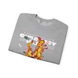 Currency Blaze Burning Money Graphic Unisex Heavy Blend Crewneck Sweatshirt Bold Streetwear Flame Cash Statement Urban Pullover