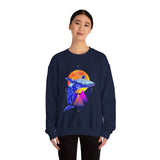 Ballena Cosmic Whale Art Unisex Heavy Blend Crewneck Sweatshirt Vibrant Geometric Ocean Design Premium Streetwear Pullover Soft Fleece Comfortable Fit Bold Marine Life Artwork Perfect Gift for Nature...